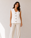 FOCUS SW-218 COTTON WAFFLE VEST WHITE