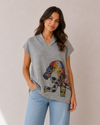 INOAH T427T DOG SVLSS HOODED TOP GREY