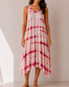 TULIP SDM351 TINSELY TIE-DYE DRESS HOT PINK