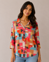NEW LABEL 88952 BUTTON DOWN TOP PINK