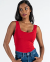 C'EST MOI CEBT1113 BAMBOO TANK SHORT RED