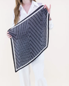 FS41074 CHEVRON STRIPES CRINKLE SCARF BLACK
