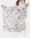 FS41062 CONCENTRIC SQUARES SATIN SCARF KHAKI