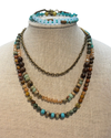 3 WAY NECKLACE TEAL GOLD