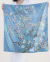 FS41032 ALMOND BLOSSOMS DOUBLE SIDED SCARF TEAL