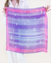 FS41066 TREBLE CLEF PIXEL DOT SCARF BLUE