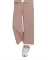 MULTIPLES M16106PM ELASTIC WAIST WIDE LEG CROP PANT TAUPE
