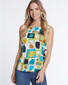 MULTIPLES M34405TM JEWEL NECK CRINKLE TANK TOP 969-MULTI