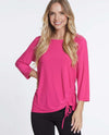 MULTIPLES M34501TM  3/4 SLV SCOOP-NECK TOP FUCHSIA