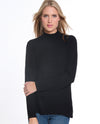 MULTIPLES M44106KM LONG SLEEVE MOCK SWEATER TOP BLACK