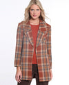 MULTIPLES M44602JM PLAID LONG SLEEVE LONG LINED JACKET MULTI