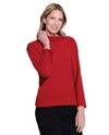 MULTIPLES M45105TP LOOSE TURTLENECK RIBBED TOP CRIMSON