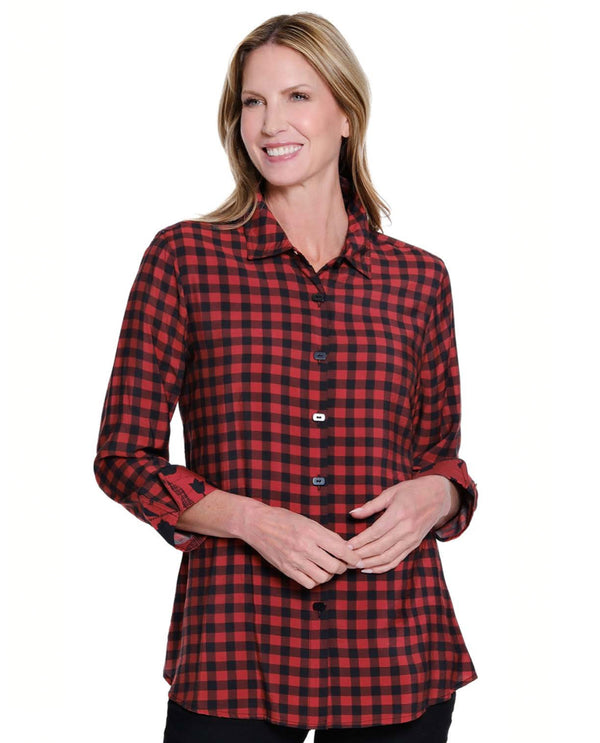 MULTIPLES M45203BP TURN-UP CUFF BUTTON SHIRT MULTI