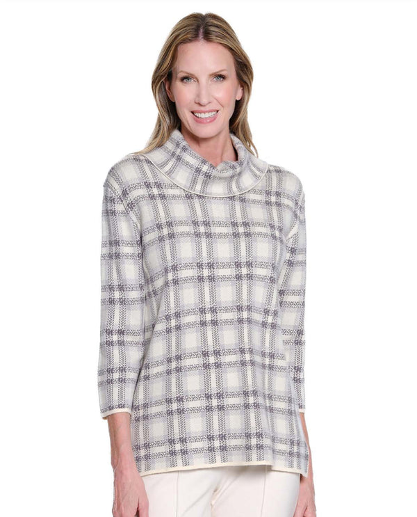 MULTIPLES M45512KM DROP SHOULDER COWL NECK SWEATER MULTI