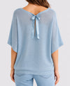 MADE IN ITALY 1237 SHORT SLEEVE BOW BACK SWEATER light blue