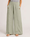 MADE IN ITALY 12808 COTTON LINEN PANT LIGHT OLIVE