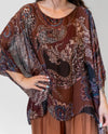 MADE IN ITALY 1688CC PRINT SILK TOP brown