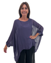 MADE IN ITALY 1688 SOLID SILK TOP PURPLE