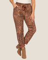 MADE IN ITALY 21506 FLORAL/ANIMAL PRINT JEGGING BROWN