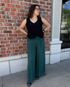 MADE IN ITALY 2184 SILK PANT WITH SLIT GREEN