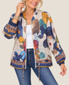 MADE IN ITALY 33M015FL ONE SIZE BOMBER FLOWERS JACKET CREAM