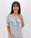 MADE IN ITALY 42101 DOUBLE HEART GLITZ TOP mineral grey