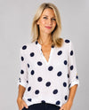 MADE IN ITALY 430A GAUZE POLKA DOT TOP white