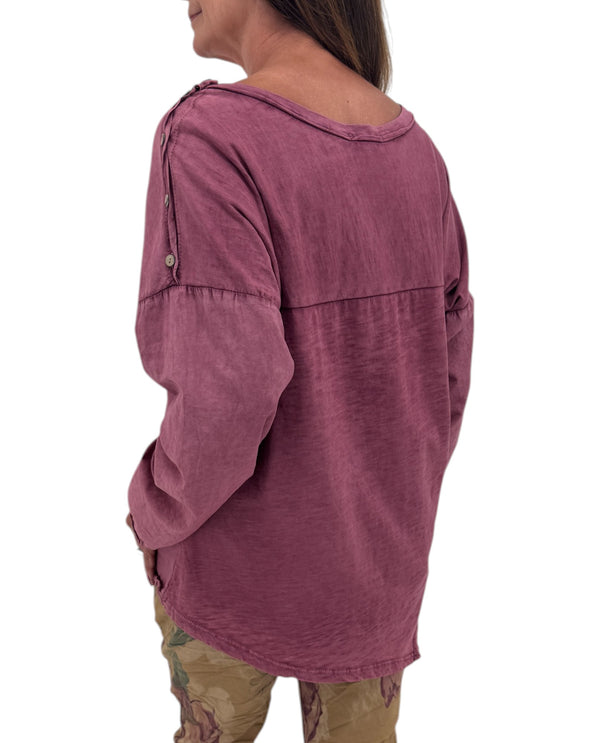 MADE IN ITALY 4648 SHOULDER BUTTON COTTON TOP OS BACK