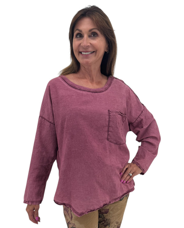 MADE IN ITALY 4648 SHOULDER BUTTON COTTON TOP OS FRONT