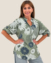 MADE IN ITALY 4700 HAWAIIAN FLOWER military green