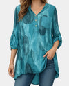 MADE IN ITALY 4700 ONE POCKET SEQUIN TOP teal
