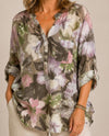 MADE IN ITALY 4702 COTTON POCKET TOP brown floral