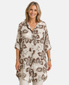 MADE IN ITALY 4703 FLORAL LONG SHIRT beige
