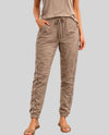 MADE IN ITALY 60679 RHINESTONE STETCH PANT taupe
