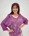 MADE IN ITALY 6072 SILVER FOIL MESH TOP DUSTY MAUVE