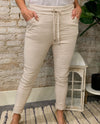 MADE IN ITALY 6175 SOLID STRETCH PANT beige