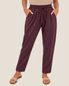 MADE IN ITALY 6651 COTTON DRAWSTRING TAPERED PANT burgundy