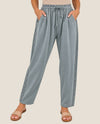 MADE IN ITALY 6651 COTTON DRAWSTRING TAPERED PANT gray