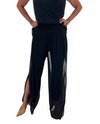 MADE IN ITALY 67081 SOLID SILK PANTS BLACK