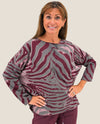 MADE IN ITALY 7228 ANIMAL PRINT TOP Bordeaux