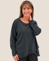 MADE IN ITALY 7255 TULIP HEM TUNIC black