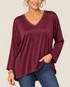 MADE IN ITALY 797303 ONE SIZE SATIN TOP WITH COTTON BACK BURGUNDY
