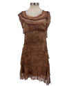 MADE IN ITALY 8900 LAYERED RUFFLE DRESS SHORT RUST