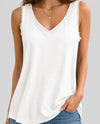 MADE IN ITALY 915404 V-NECK SEQUIN TANK white