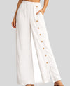 MADE IN ITALY 9320 BUTTON LINEN PANT white