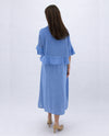 MADE IN ITALY 99369 TWO PIECE FISHNET TOP WITH DRESS PERIWINKLE BACK