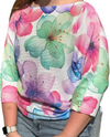 MADE IN ITALY BRIGHT PASTEL FLORAL SWEATER