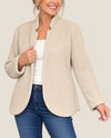 MADE IN ITALY DH6242 PIQUE SWEATER BLAZER BEIGE