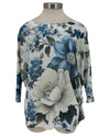 MADE IN ITALY LG BLUE/GREEN FLORAL SWEATER