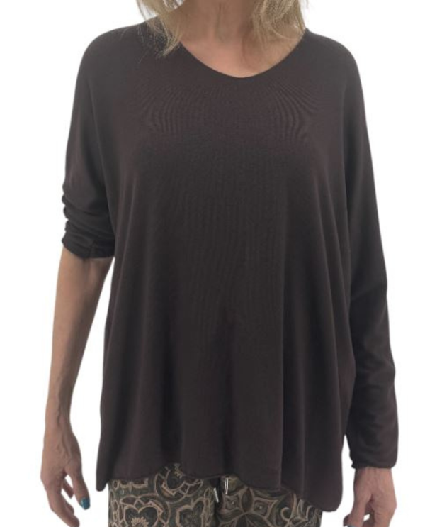 MADE IN ITALY LL243 V-NECK SWEATER OS brown